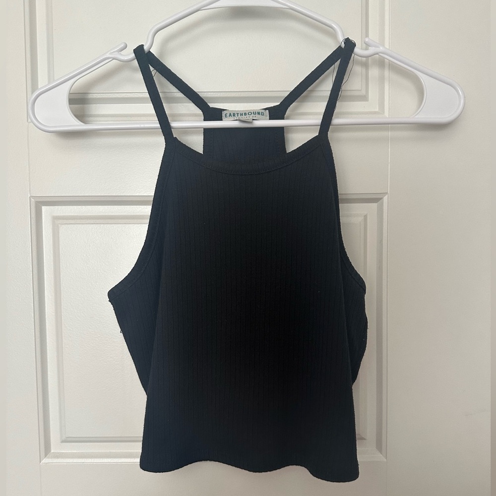 Earthbound - S - Black cropped tank